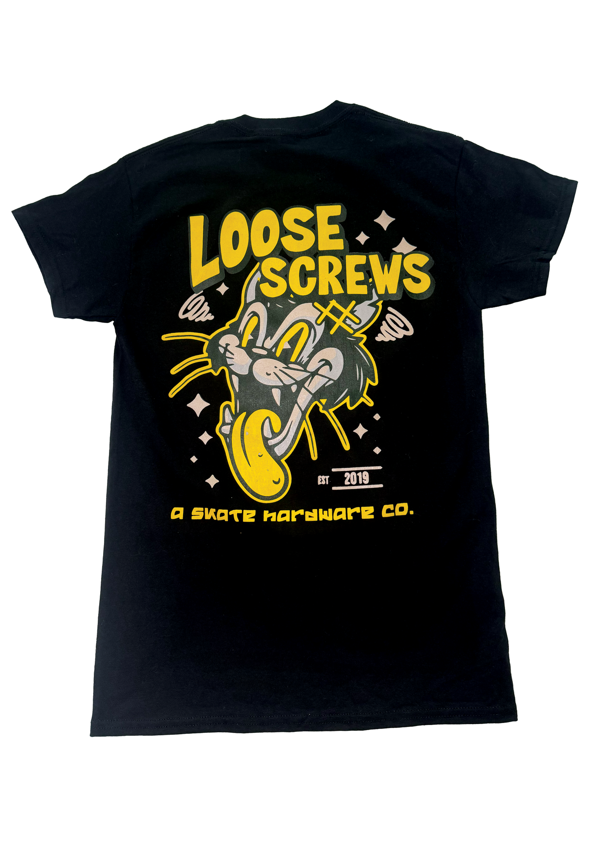 Close-up of KrazyKat tee showing the 4-color silkscreen print